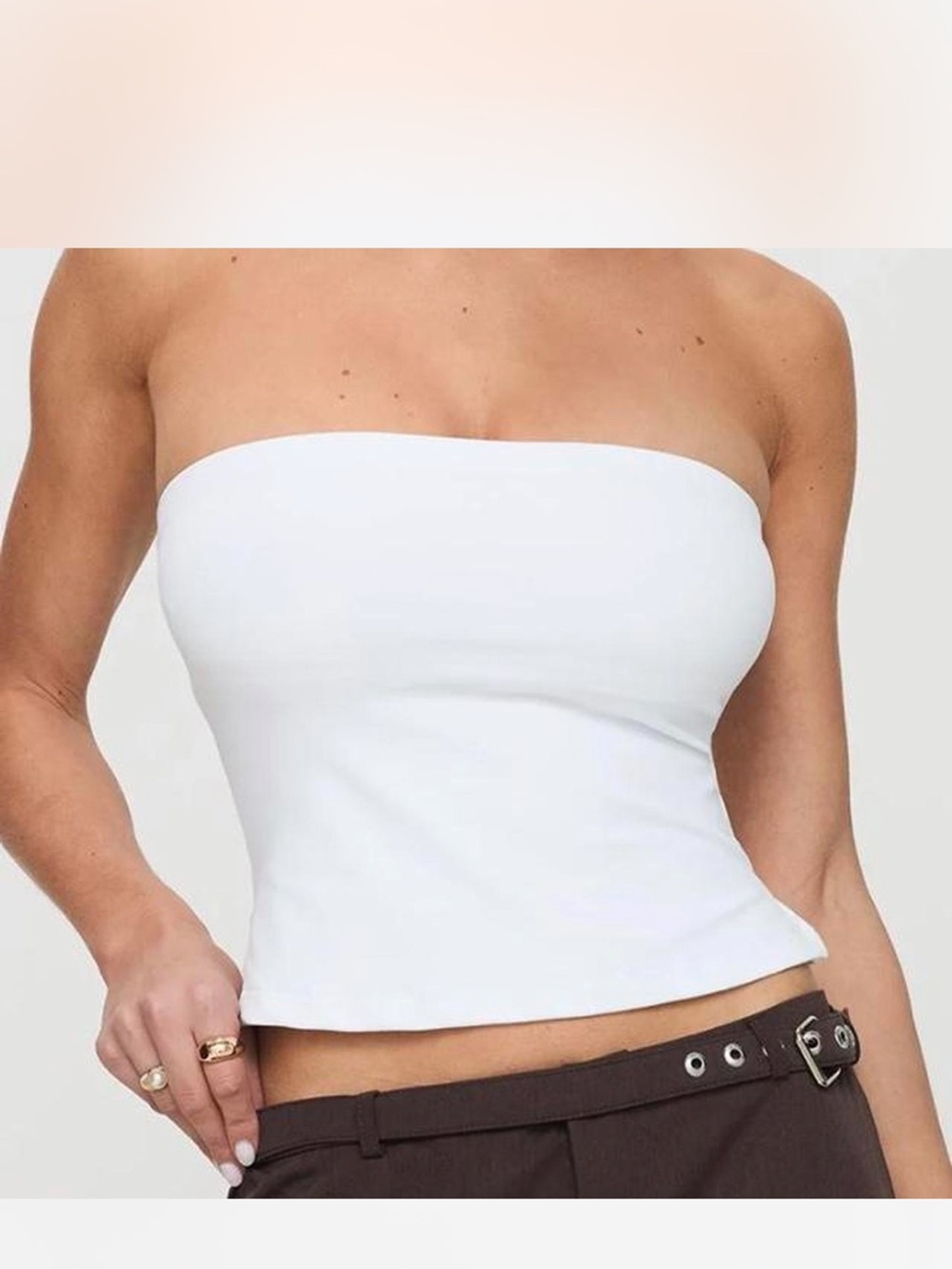 Princess Polly White Strapless Tube Top